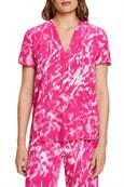 Bedruckte Bluse mit V-Ausschnitt cherry red 2