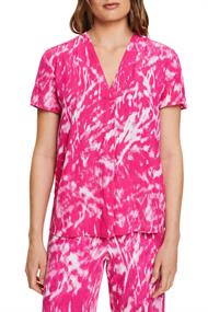 Bedruckte Bluse mit V-Ausschnitt cherry red 2