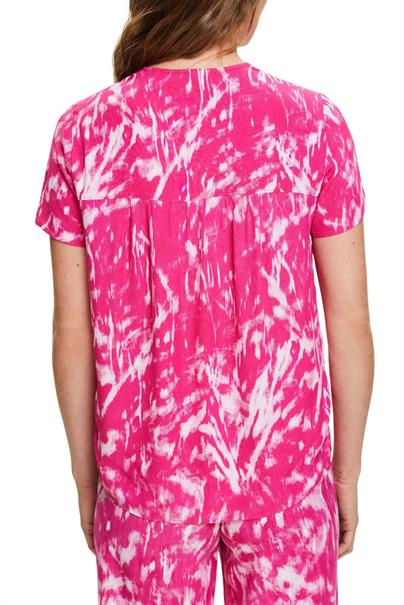Bedruckte Bluse mit V-Ausschnitt cherry red 2
