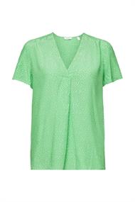 Bedruckte Bluse mit V-Ausschnitt citrus green