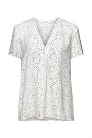 Bedruckte Bluse mit V-Ausschnitt off white