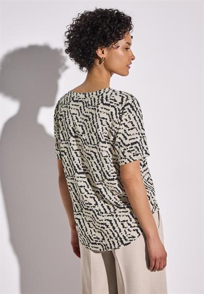 Bedruckte Bluse moonstone sand