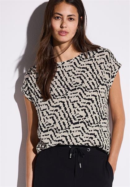 Bedruckte Bluse moonstone sand