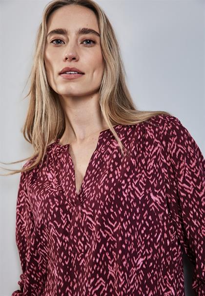 Bedruckte Bluse mulberry red