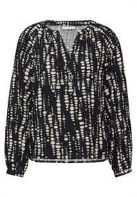 Bedruckte Raglan-Bluse black