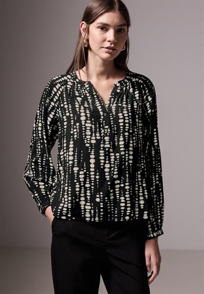 Bedruckte Raglan-Bluse black