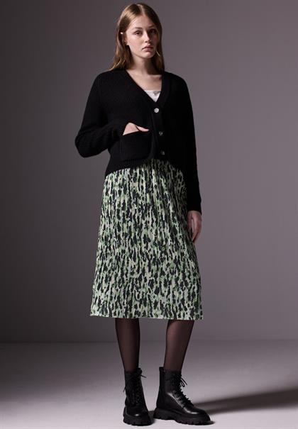Bedruckter Plissée-Mesh-Rock vivid green