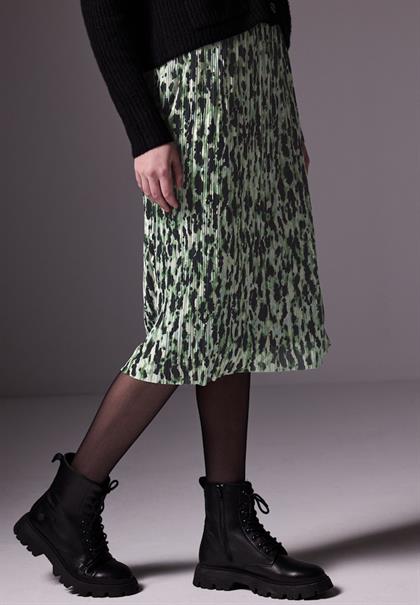 Bedruckter Plissée-Mesh-Rock vivid green