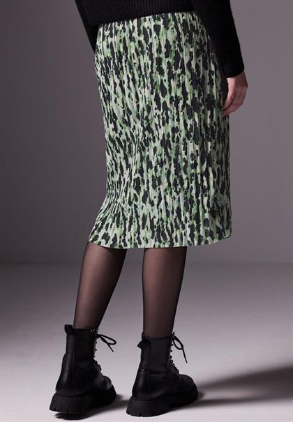 Bedruckter Plissée-Mesh-Rock vivid green