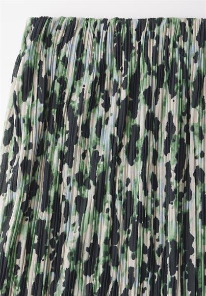 Bedruckter Plissée-Mesh-Rock vivid green