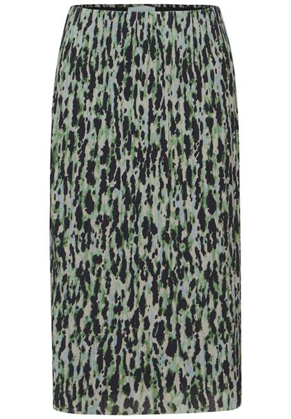 Bedruckter Plissée-Mesh-Rock vivid green