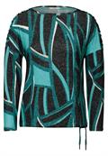 Bedrucktes Langarmshirt black melange