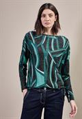 Bedrucktes Langarmshirt black melange