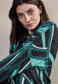 Bedrucktes Langarmshirt black melange