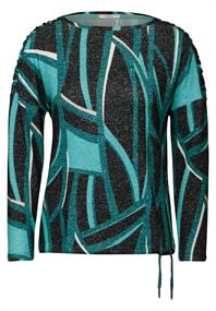 Bedrucktes Langarmshirt black melange