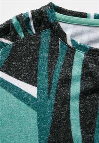 Bedrucktes Langarmshirt black melange