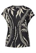 Bedrucktes Leinen-Look Shirt black