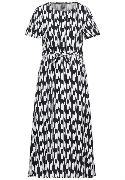 Bedrucktes Midi-Kleid black
