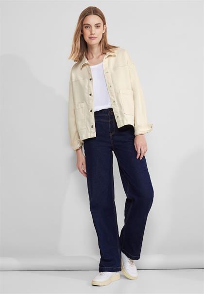 Beige Jeansjacke ecru washed