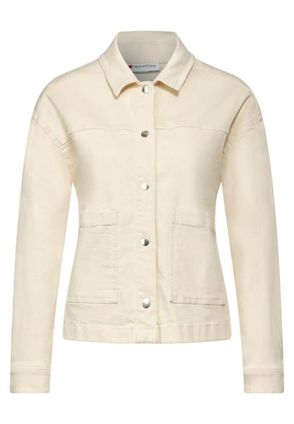 Beige Jeansjacke ecru washed