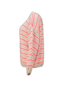 beige-neon orange stripe