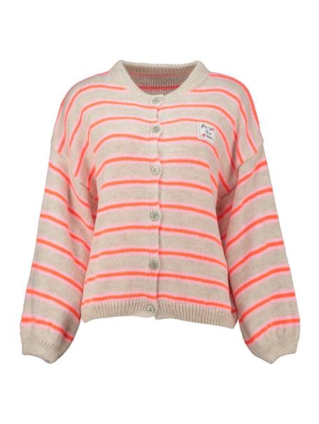 beige-neon orange stripe