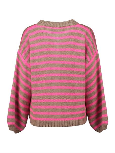 beige-neon pink stripe