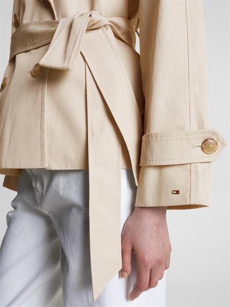 BELTED DOUBLE BREASTED PEACOAT khaki