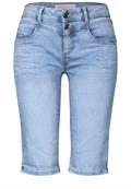 Bermuda Jeans light blue random washed