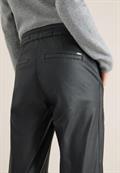 Beschichtete Wide Leg Hose black