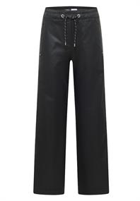 Beschichtete Wide Leg Hose black