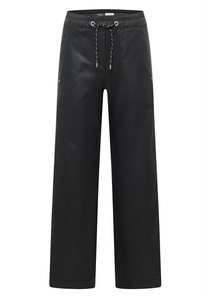 Beschichtete Wide Leg Hose black