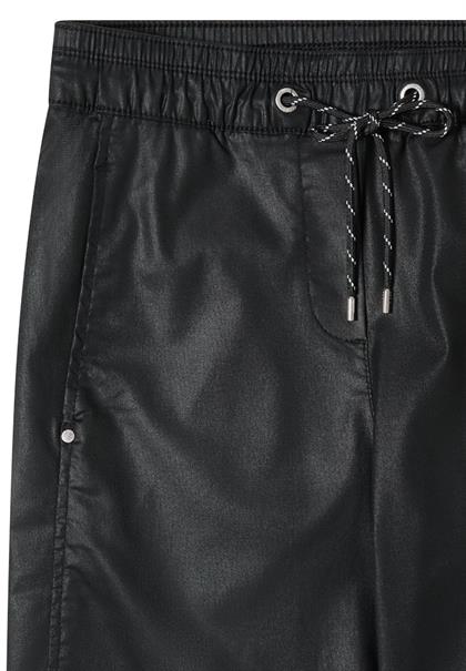 Beschichtete Wide Leg Hose black
