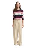 big rose knit stripe