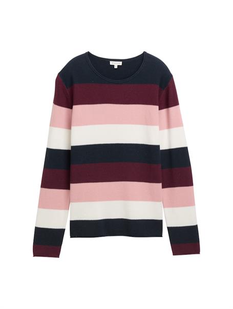 big rose knit stripe