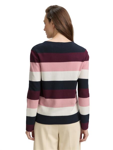 big rose knit stripe