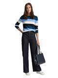 big teal knit stripe