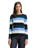 big teal knit stripe