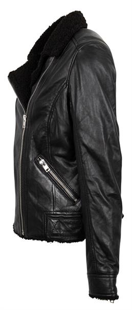 Bikerjacke mit kuscheligem Futter schwarz