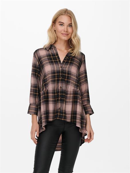 black-dusty rose check