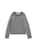 black white plaited knit
