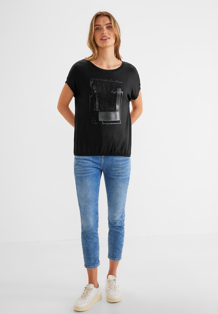 Street One Damen T-Shirt black bequem online kaufen bei
