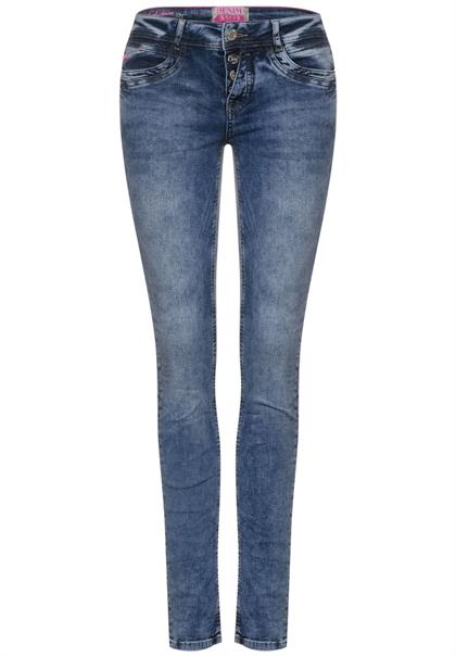 Blaue Casual Fit Jeans heavy indigo random wash