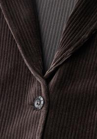 Blazer aus Cord mit Reverskragen und Knöpfen black coffee
