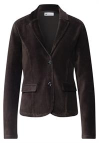 Blazer aus Cord mit Reverskragen und Knöpfen black coffee