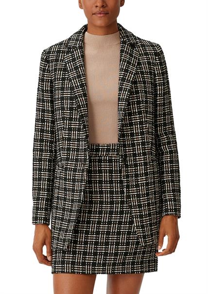 Blazer aus Multicolor-Tweed schwarz