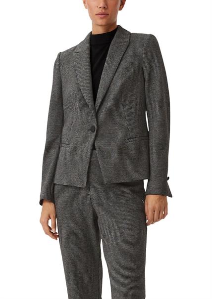 Blazer mit Pepita-Muste schwarz