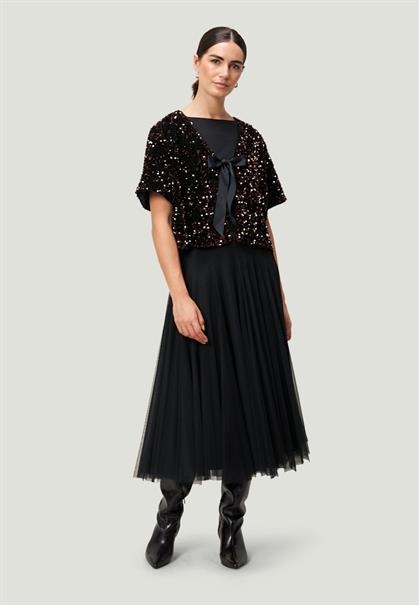 Blazerjacke mit Pailletten blackbrown