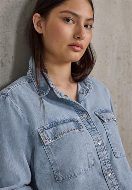 Bleached Denim Overshirt ultra bleach wash