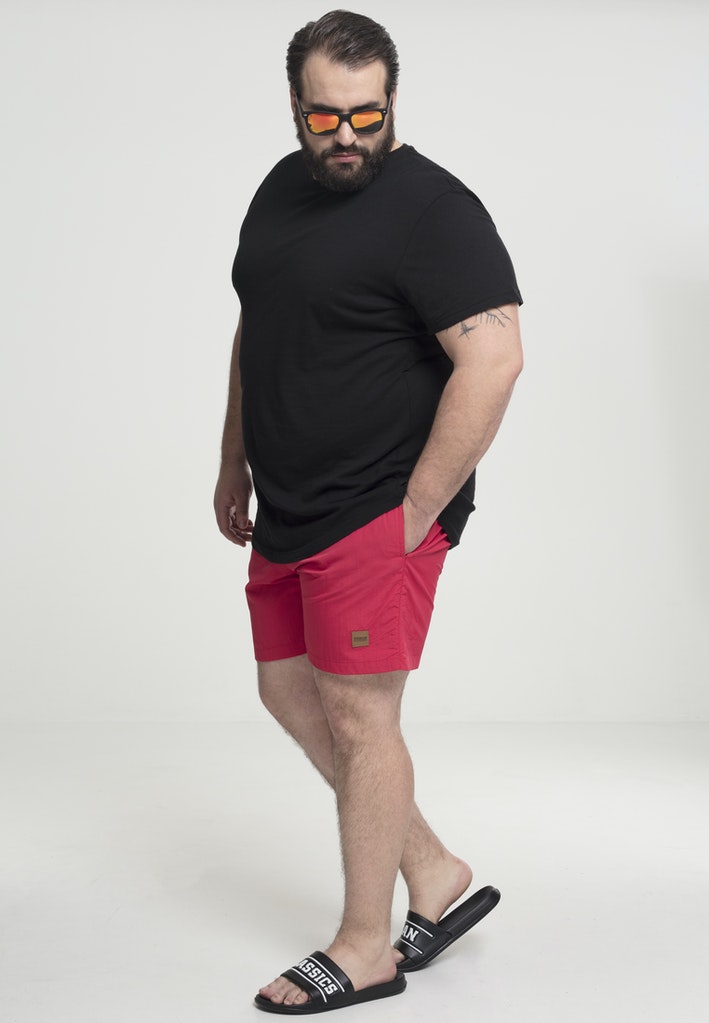 Urban Classics Herren Short Tb1026 Blk Red - badehose